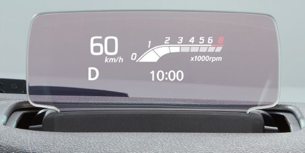 ▲運転席前方のダッシュボード上に運転に必要な情報を見やすく表示するカラーヘッドアップディスプレイを設定
