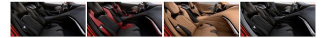 ▲インテリアカラーは従来の1色からジェットブラック／アドレナリンレッド／ナチュラルディップド／スカイクールグレーの4色展開に変更