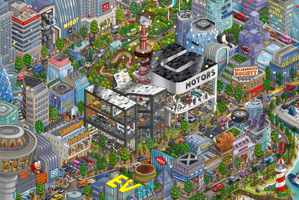 mibotが走る未来の街(イメージ)