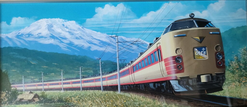 周辺の風景も細やかに描かれた電車©青島文化教材社